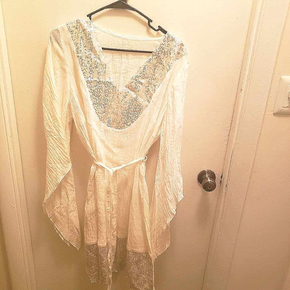 Cotton mini sequin dress